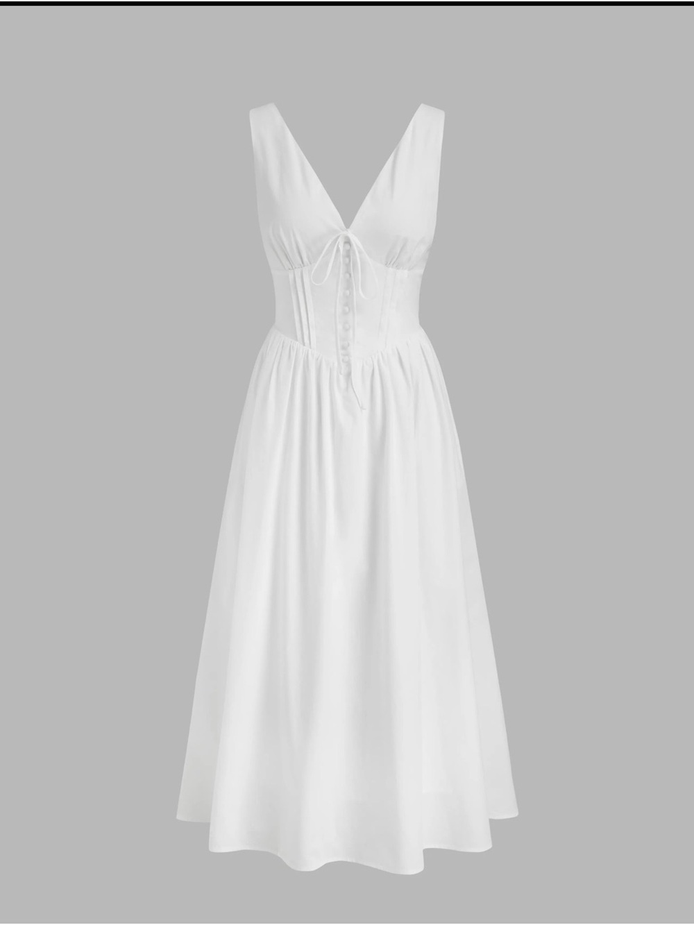 Cider White V-Neck Sleeveless Maxi Dress